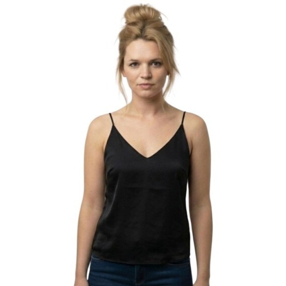 Abercrombie &‎ Fitch Essentials Shirt Womens S Black V Neck Cami Tank Top Preppy